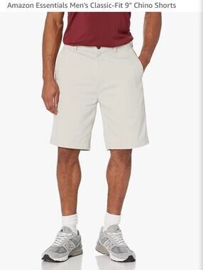 NWT Amazon Essentials SILVER‎ Gray Men Classic Fit 9" Shorts Size 30 F16AE60002